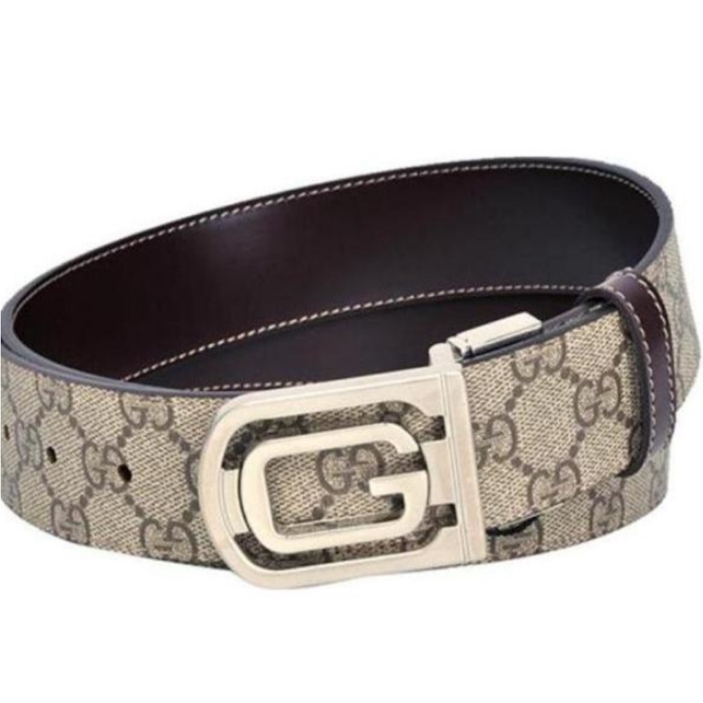 Men's Gucci Gg Supreme Belt With Interlocking G Buckle Size 115 Cm/46 Inches